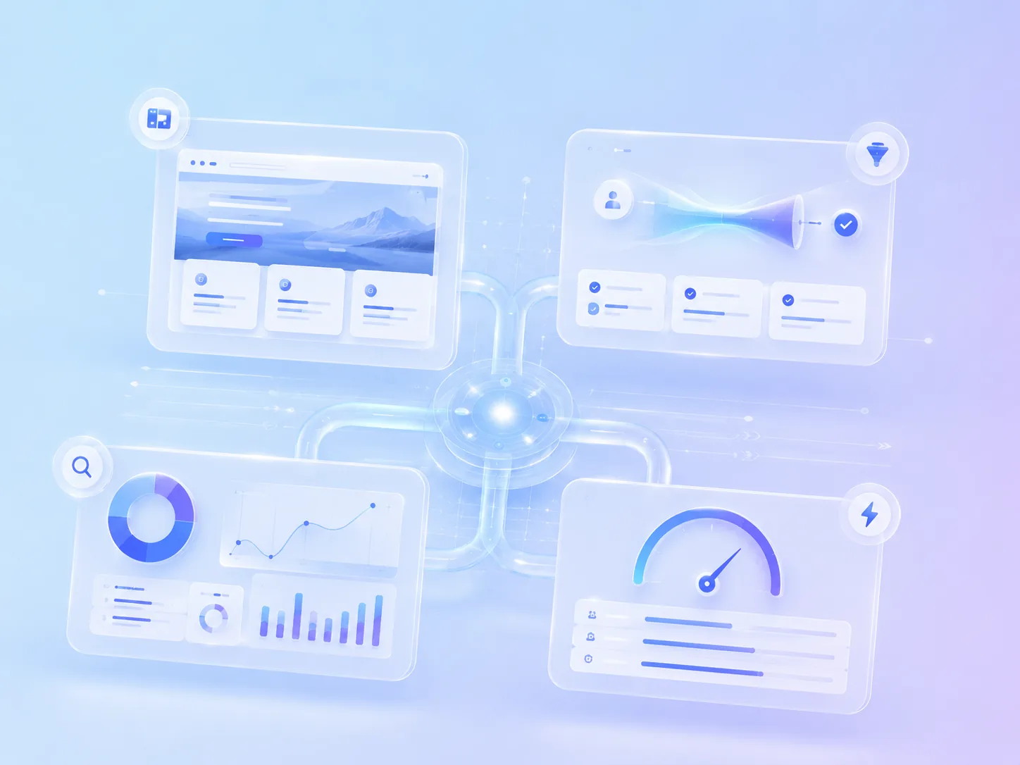 Interfaccia visuale con componenti per siti WordPress custom, UX, SEO tecnica e performance