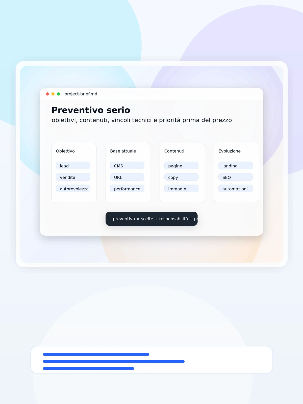 Informazioni necessarie per preparare un preventivo serio di restyling sito web