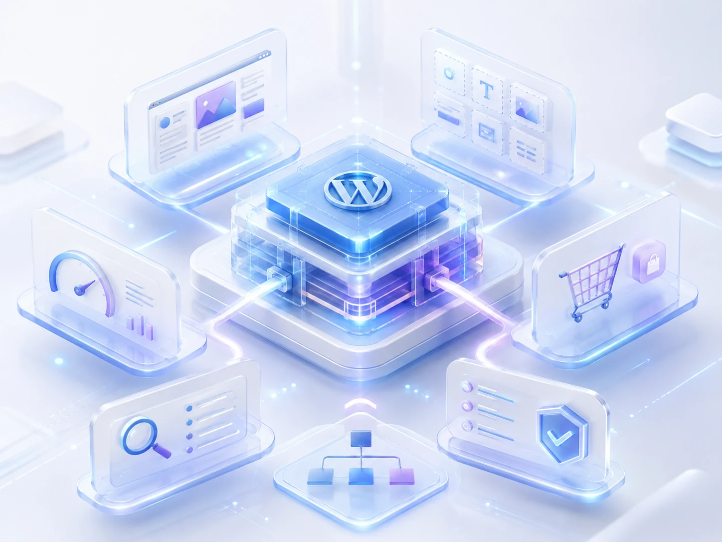 Sistema WordPress custom modulare con tema, blocchi Gutenberg, performance, SEO tecnica, WooCommerce e architettura manutenibile