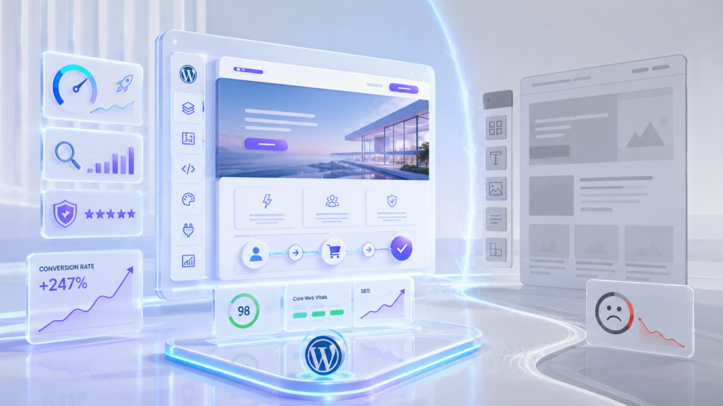 Sito WordPress custom progettato per conversioni performance e SEO tecnica
