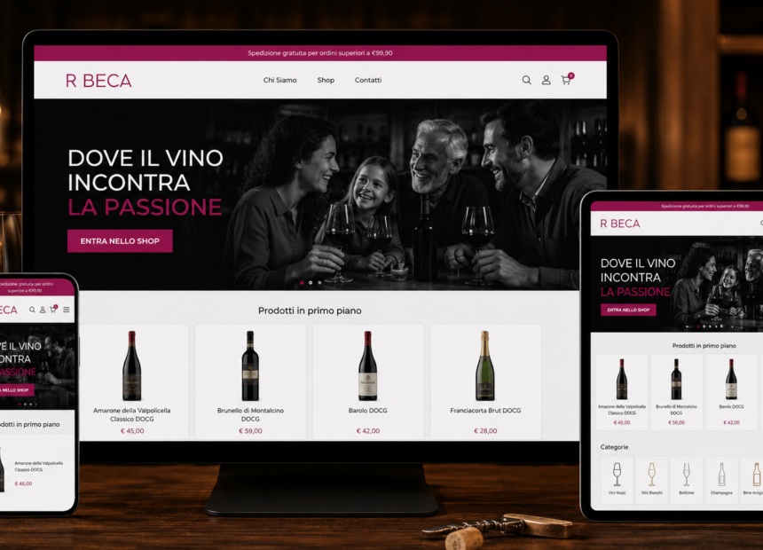 Anteprima case study Enoteca Rubeca — eCommerce wine shop online: progetto WordPress custom, UX e performance
